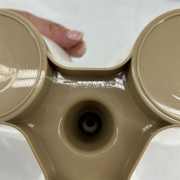 Vintage Tupperware Condiment Caddy 7 Pc Set Almond & White Retro Kitchen - Picture 4 of 6